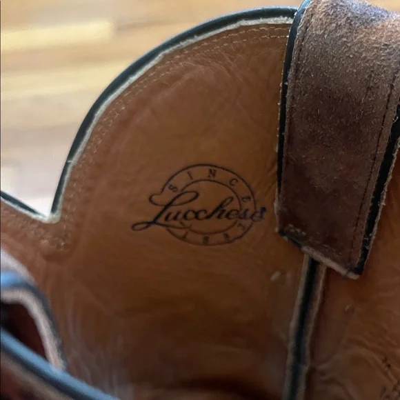 Lucchese “Dallas Cowboys” Leopard Boots with Embroidery & Rhinestone Star - Picture 5 of 13